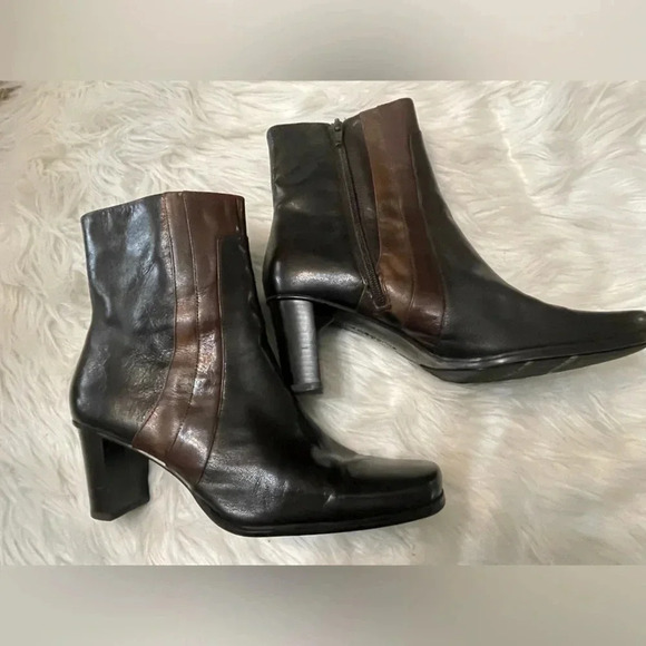 Liz Claiborne Flex Trinity Leather Ankle Boots Reddish Brown Size 8.5 - Picture 3 of 9